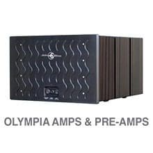 A picture of the olympia amps and pre-amps.