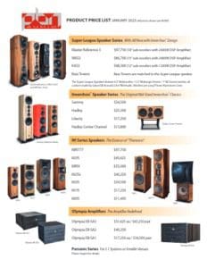 A page of speakers and subwoofers for sale.