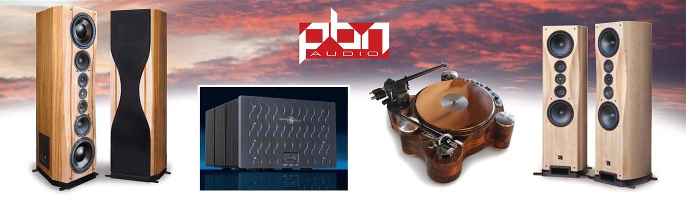 A picture of the pbn audio logo and an image of a turntable.