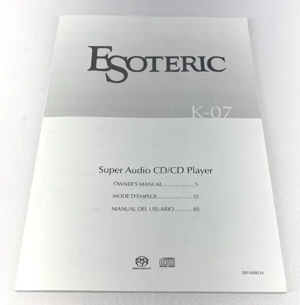 Esoteric K 07 Manual