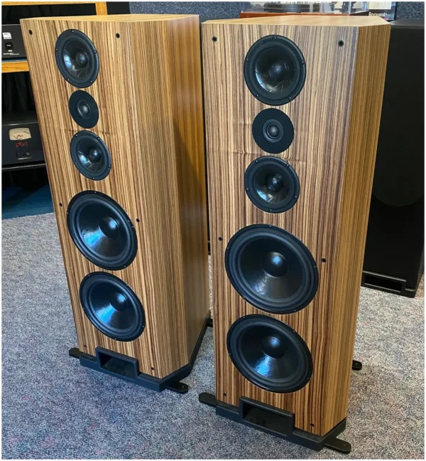 Montana EPX Speakers in Zebra Wood finish fronts right
