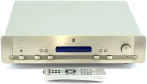 A Parasound P3 Preamplifier front with remote