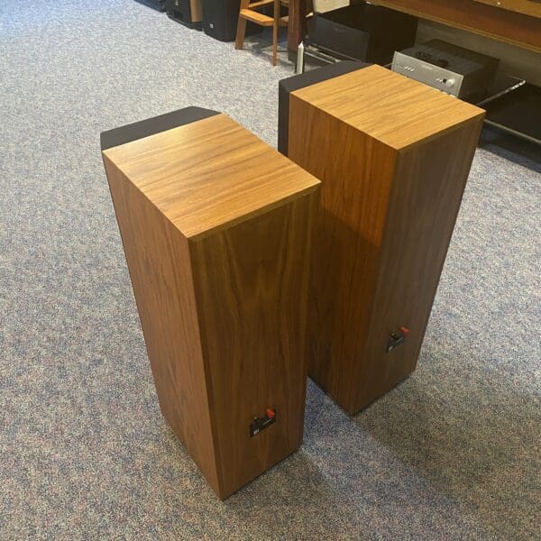 Kef Reference 104.2 loudspeakers in a beautiful Walnut Finish.