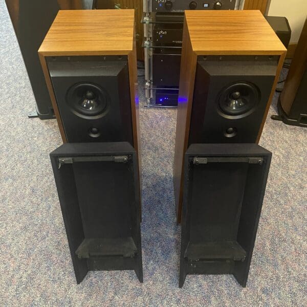 Kef Reference 104.2 loudspeakers in a beautiful Walnut Finish.