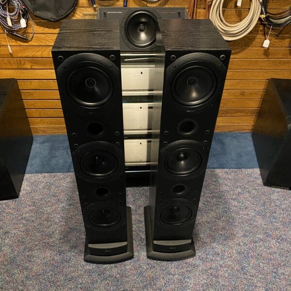 Kef Q70 Tower Speakers unitize (6) 6.5" drivers with a Uni-Q Soft Dome Tweeter